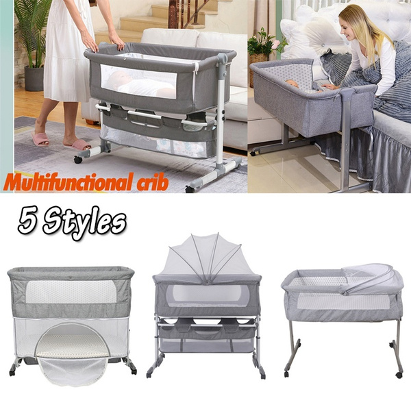 Bedside Sleeper Baby Bed Cribs, for Newborn Baby, Adjustable