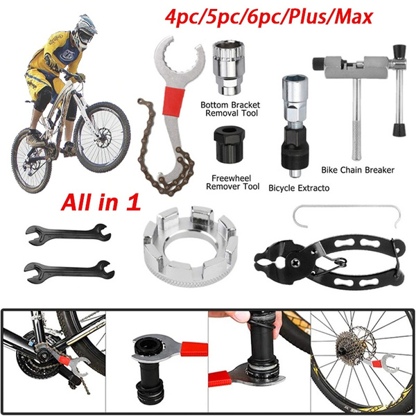 4pc Mountain Bike Removal Repair Tool Kit MTB Bicycle Crank Chain Extractor Set 