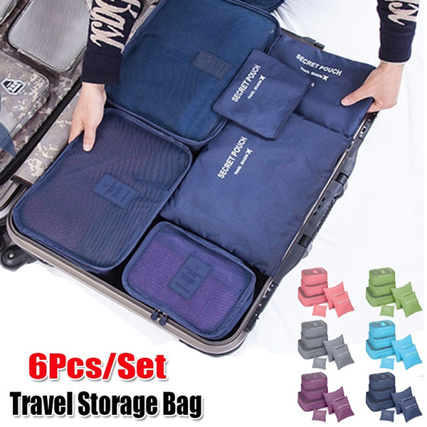 6Pcs Travel Storage Bag Set, Clothes Packing Organizer, Portable