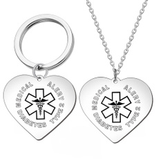 Steel, Heart, Key Chain, Jewelry