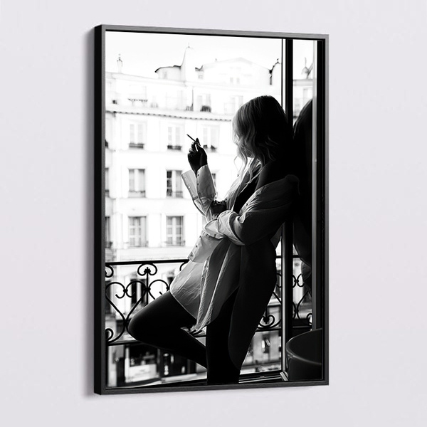 Black and White Sexy Woman Canvas Painting Wall Art Figure Letter ...