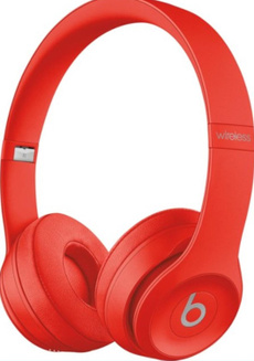 Red, wireless, Headphones