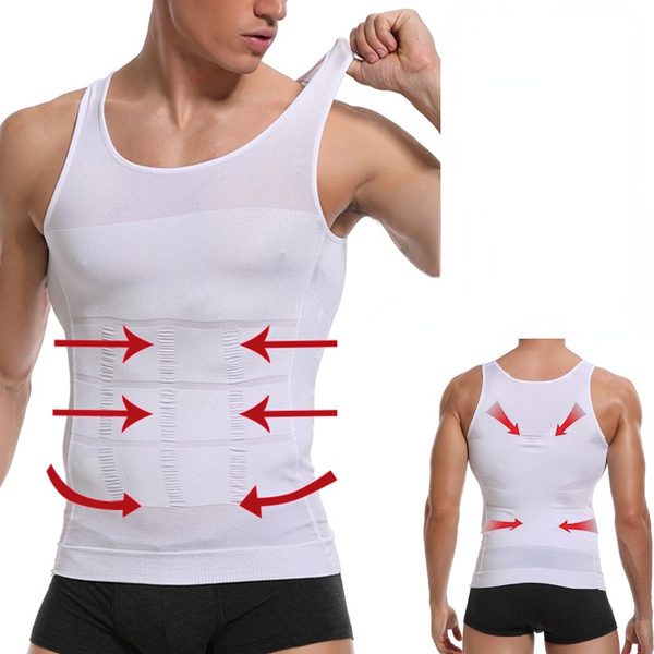 Men Slimming Underwear Body Shaper Waist Trainer Vest Workout Tank