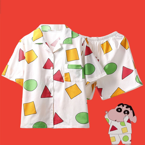 Anime Pijama Sin Chan Man Pajama Crayon Shin-chan Cotton Summer Short Sets  Japanese Pajamas for Couples Man and Woman Sleepwear | Wish