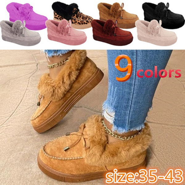 comfy suede casual fashion flat snow boots