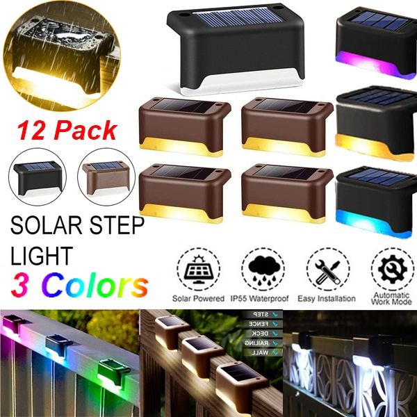 2/4/6/8 Solar LED Deck Stair Light Outdoor Garden Landscape Wall Fence Yard Lamp