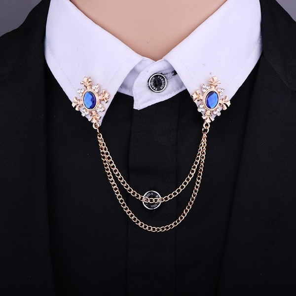 New Fashion High-end Men's Fringed Rhinestone Cross Collar Chain Men's ...