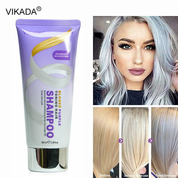 100ml Professional Hair Shampoo Removes Yellow and Brassy Tones To