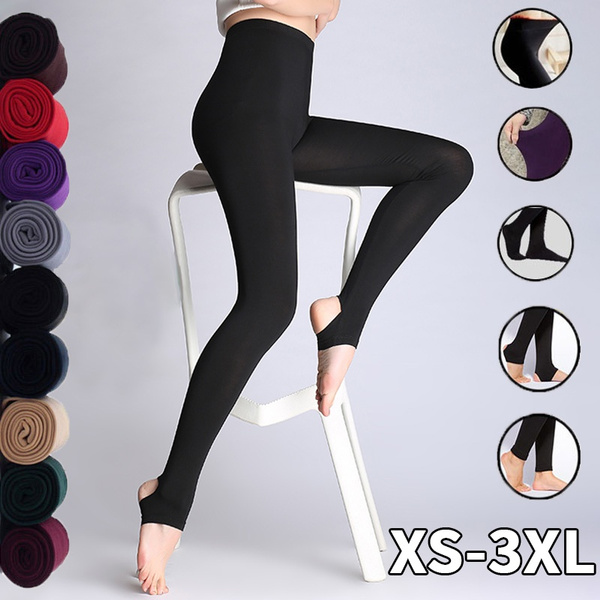 XS-3XL Fashion Brushed Stretch Fleece Lined Thick Tights Warm