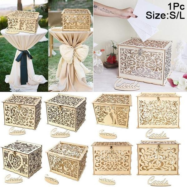 10 Styles Rustic Wooden Wedding Card Box Wedding Money Box DIY Card Box