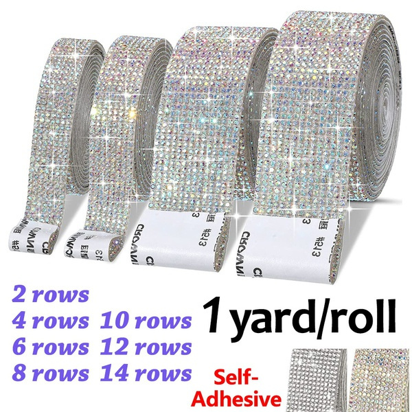 1yard/roll Self-Adhesive Crystal Rhinestone Diamond Ribbon DIY