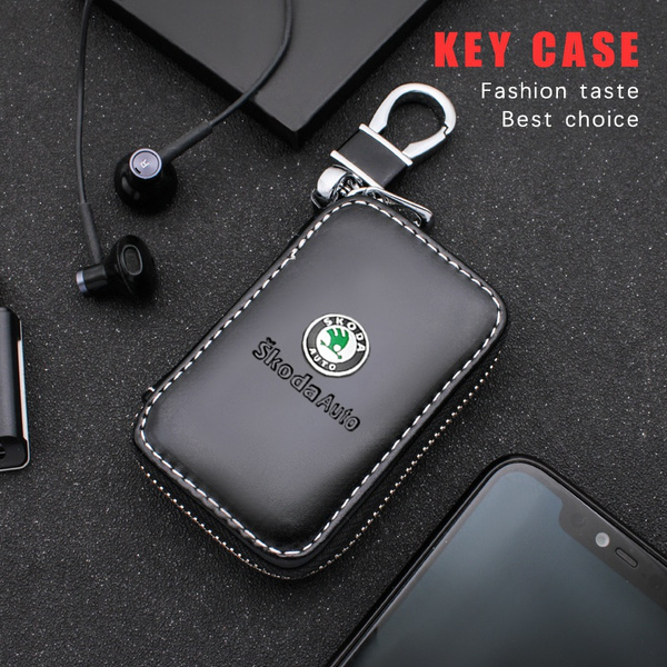 Stylish Car Key Case Zipper Key Case Car Logo Key Case for Skoda