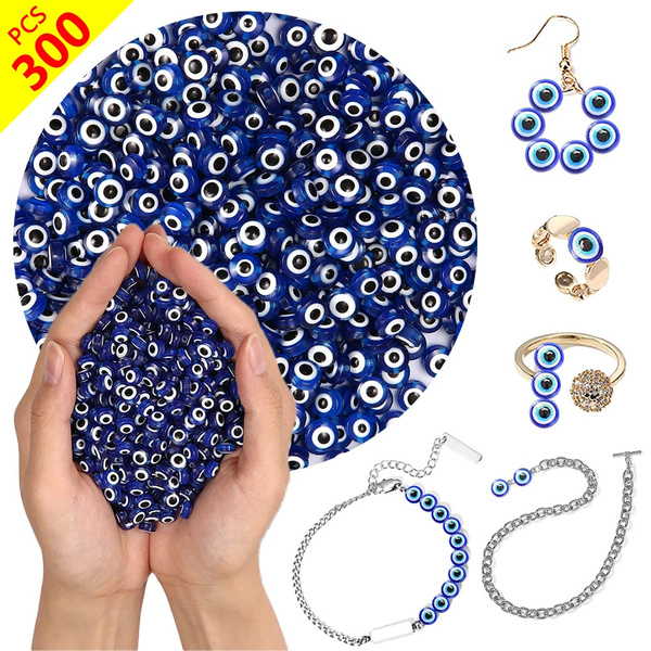 8mm Evil Eye Beads for Bracelet Necklace Eardrop Anklet Jewelry