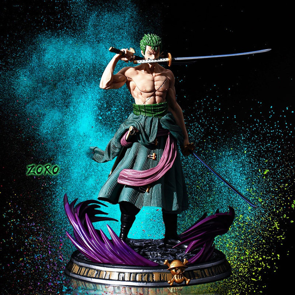 Anime ONE PIECE Roronoa Zoro GK Double Headed Pvc Action Figure ...