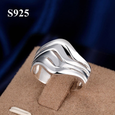 Sterling, Joyería de pavo reales, waterripplering, Engagement Ring