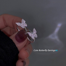 butterfly, cute, Hoop Earring, Joyería de pavo reales