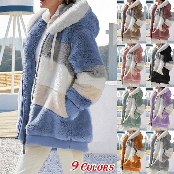 fur coat, Plus Size, sweater coat, Long Sleeve
