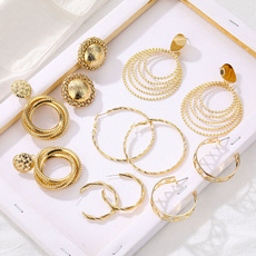 golden, pendantearring, Fashion, Jewelry