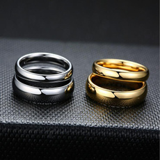 Couple Rings, minimalist, mirrorgoldring, Stainless Steel