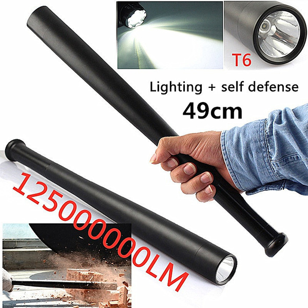 Baseball Bat LED Flashlight Baton Self-Protect Torch Emergency Security Tactical 
