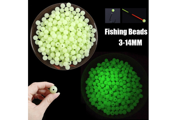50/100pc New DIY Glow In The Dark Round Hard Beads Outdoor Fishing