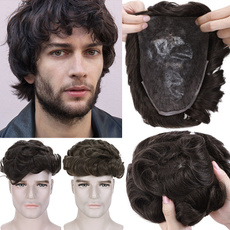 full lace human hair wigs, menswig, Medium, Hair Extensions
