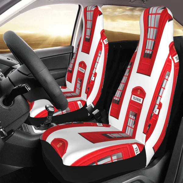 3d Red London Street Phone Booth Pattern Front Seat Cover Universal Fit Most Car Suv Van Truck Wish - Car Seat Covers London
