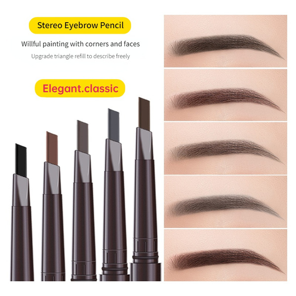 Stylish auto-rotating eyebrow pencil, triangle double-ended makeup ...