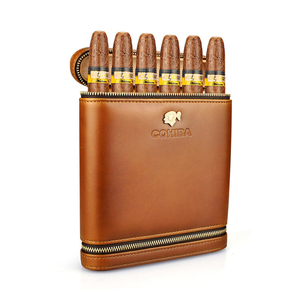 Leather Travel Cigar Box Case for Cigar Accessories 