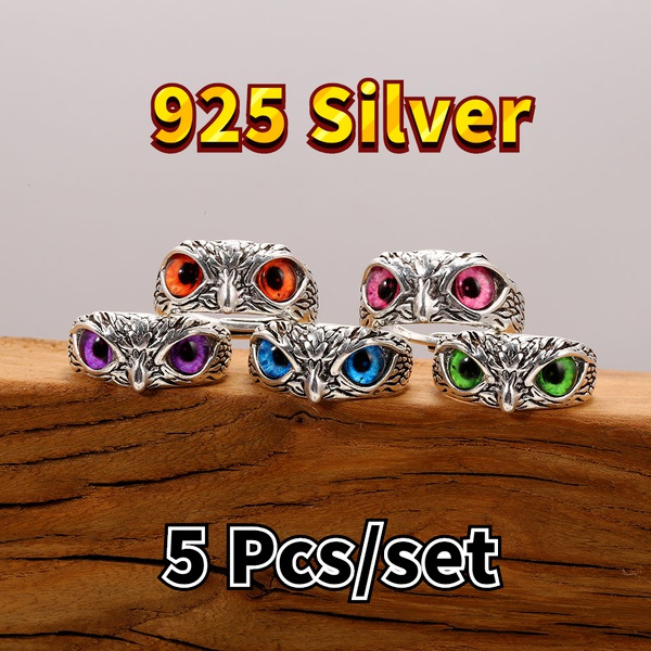 New Adjustable Vintage Animal Ring Creative Owl Ring Owl Eye Rings for  Women Men Exquisite Retro Couple Rings Jewelry Gift | Wish