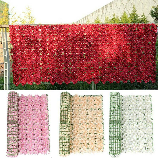 0.5x1m Artificial Flower Trellis Screen Expanding Garden Fence Privacy
