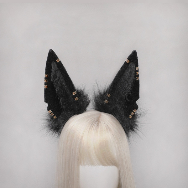 Anubis Wolf Ears Emulational Beast Ears Faux Fur Ears Headband for