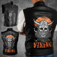 viking, motorcyclevestleather, Vest, Fashion