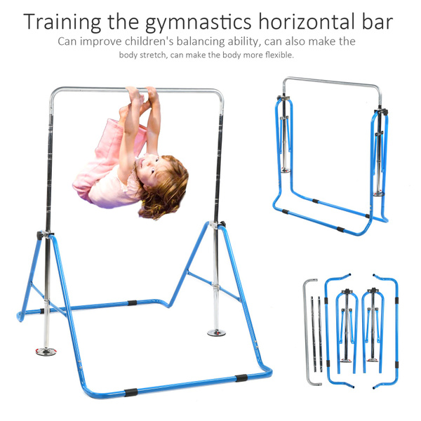 Kids Horizontal Bars Adjustable Height Gymnastics Training Bar Foldable Home Gym | Wish