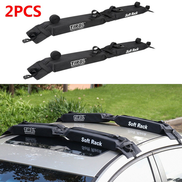 2PCS Universal Auto Soft Car Roof Rack Outdoor Rooftop Luggage Carry Load 60kg Wish
