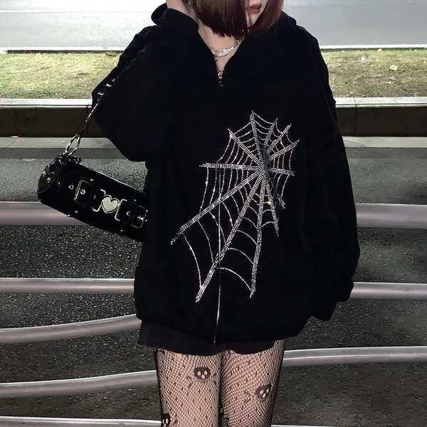 2021 New Outwear Zipper Sweatshirts Emo Alt Clothing Gothic Punk