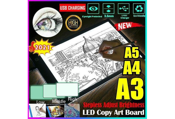 LED A3/A4/A5 Graphic Tablet Light Pad Digital Tablet Copyboard with 3-level  Adjustable Brightness for Tracing Drawing Copying Viewing DIY Art Craft Diamond  Painting Supplies