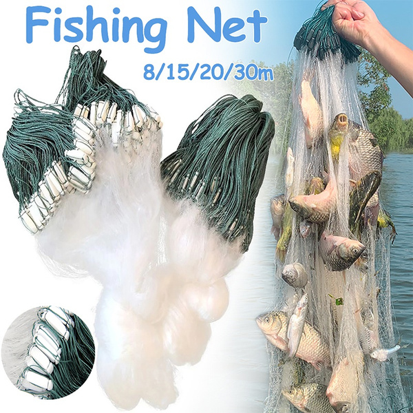 8/15/20/30M Monofilament Fishing Net Nylon Fish Mesh Trap Fishing Landing  Net Fishing Accessories Outdoor Fishing Tackle