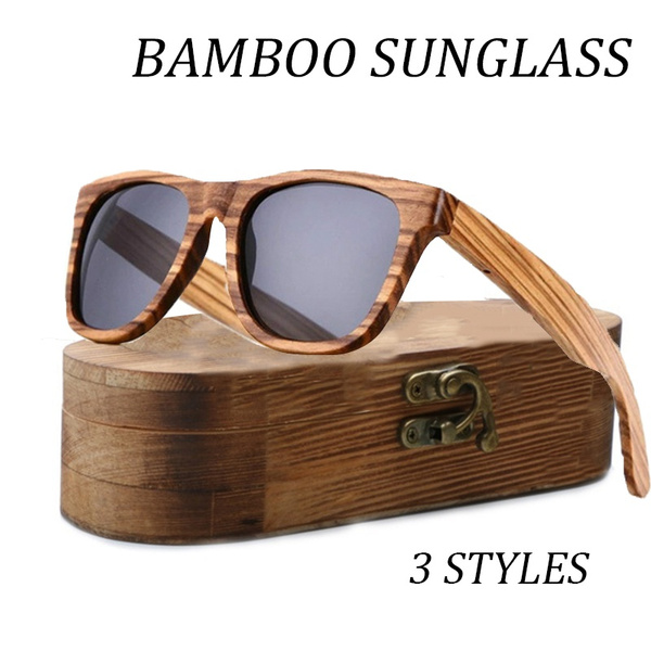 Bamboo Sunglasses Wooden Wood Mens Womens Retro Vintage Summer Glasses Pb 