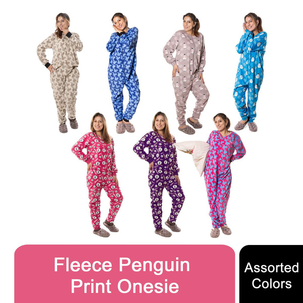 Fleece Penguin Print Onesie, Assorted | Wish