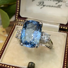 Sterling, DIAMOND, wedding ring, princessring