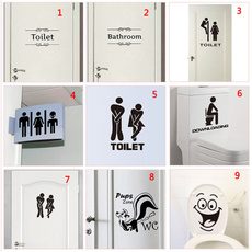 Bathroom, Door, Home & Living, Stickers