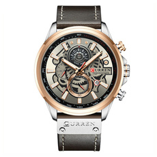 Chronograph, quartz, leather strap, wristwatch