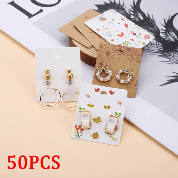 50Pcs/pack Cute Printed Earring Display Card Earring Card Holder