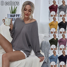 Fashion, sweaters for women, Sleeve, vnecktop