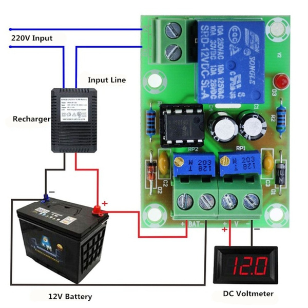 12V Battery Charging Control Board XH-M601 Intelligent Charger Power ...