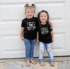 sister, kids clothes, Cotton T Shirt, Sleeve