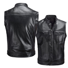 motorcyclejacket, Vest, Plus Size, sleevelessjacket
