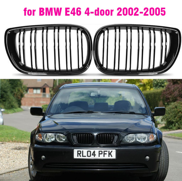 Car Front Bumper Kidney Hood Grille Racing Grill Black For BMW E46