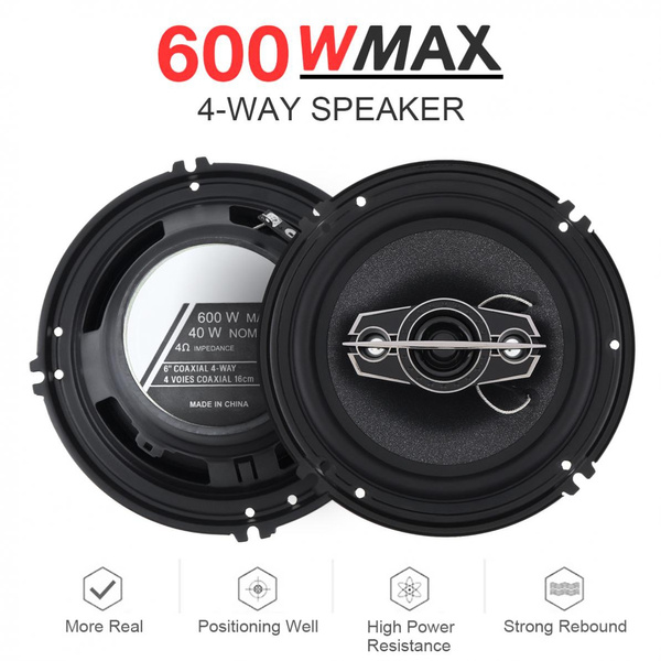 6 Inch 600W Car Stereo Coaxial Speakers Full Range Frequency Hifi Auto ...